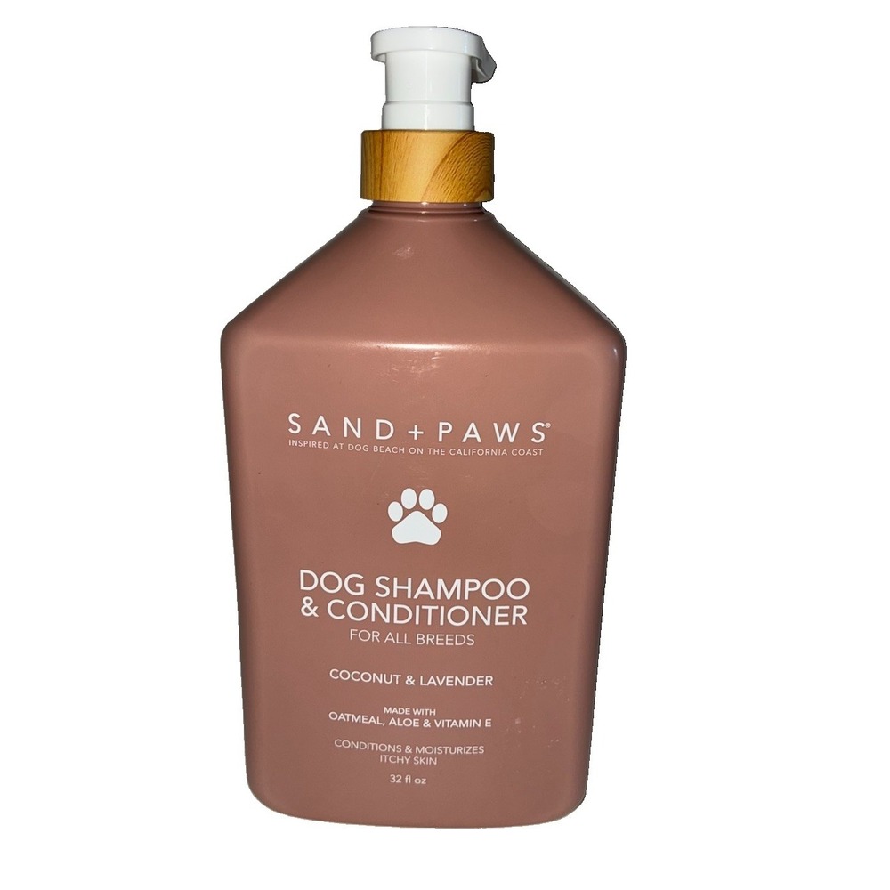 Sand + Paws Dog Shampoo And Conditioner Coconut & Lavender Itchy Skin 32 Oz